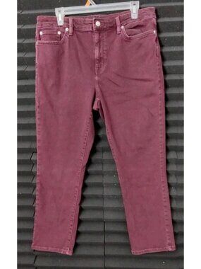 Lauren Ralph Lauren Jeans Women Dark Red Straight Stretch Size 14